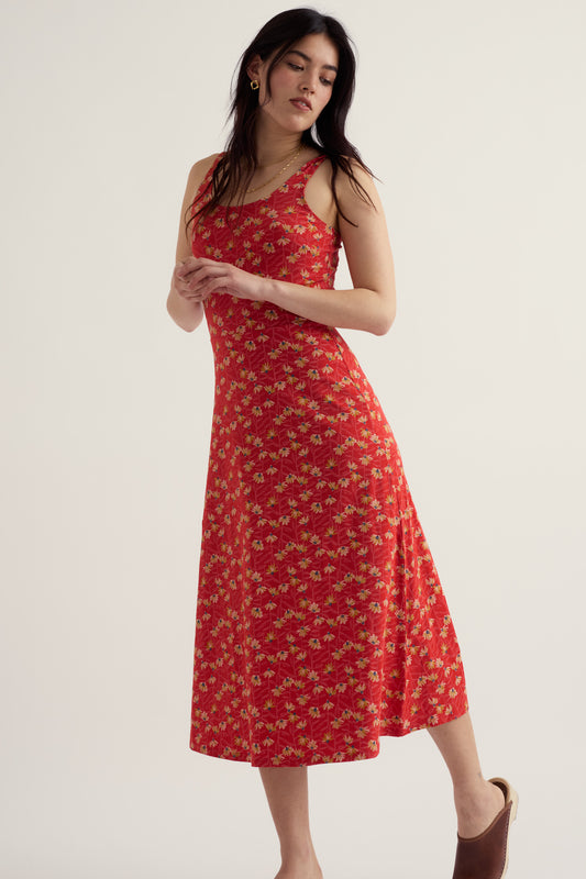 Sun Gleam Jersey Midi Dress