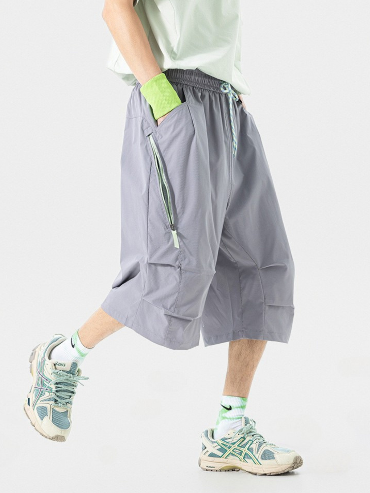 DewDash – Wasserabweisende Unisex-Utility-Shell-Shorts mit Knitteroptik