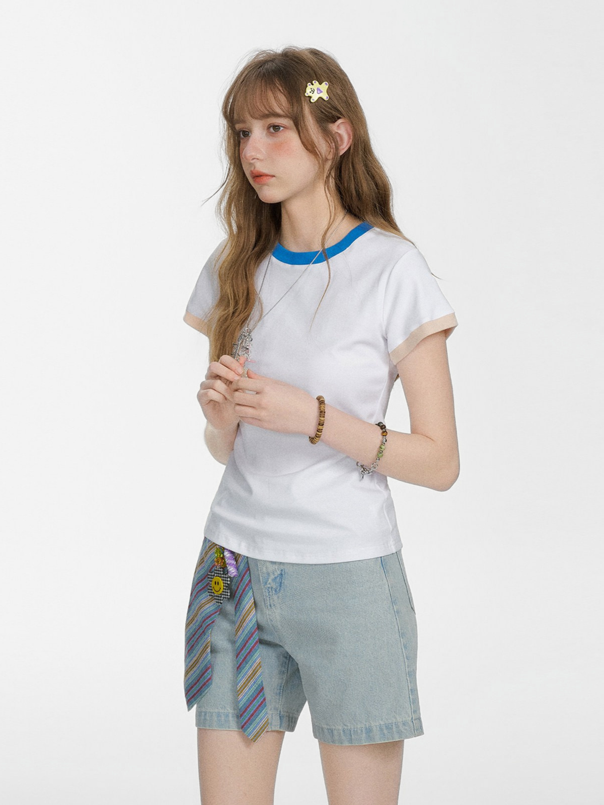Aquaflow – Damen-T-Shirt in verkürzter Passform mit Color-Block-Design