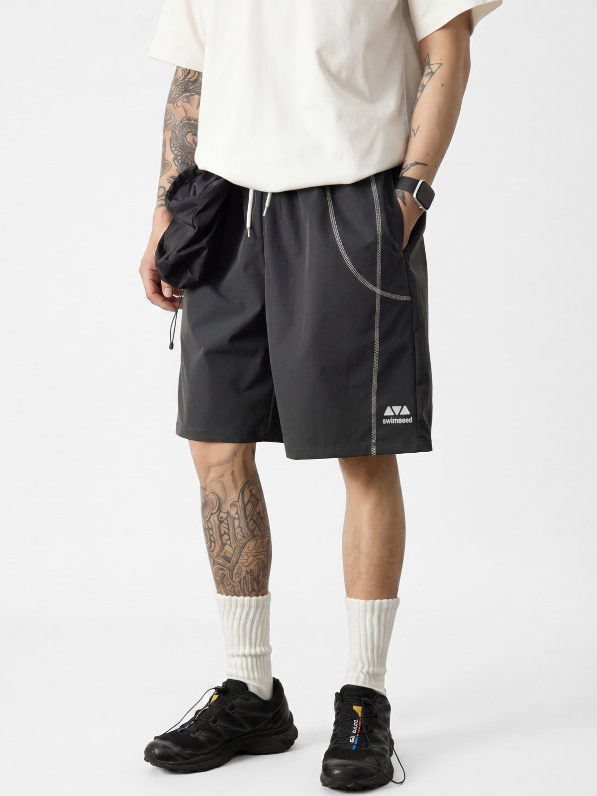 AlpineMist – Leichte, schnelltrocknende Colorblock-Sportshorts für Herren