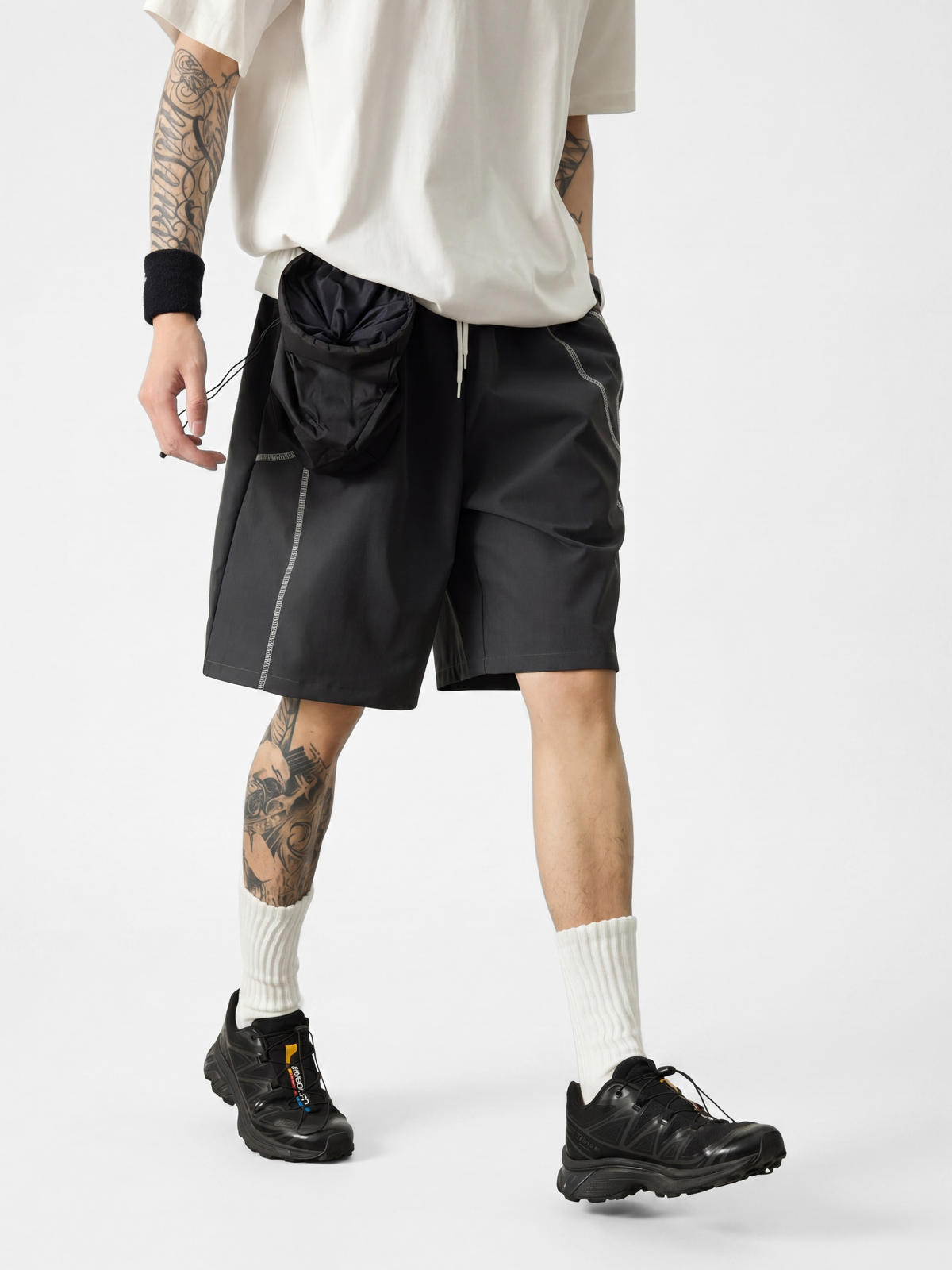 AlpineMist – Leichte, schnelltrocknende Colorblock-Sportshorts für Herren