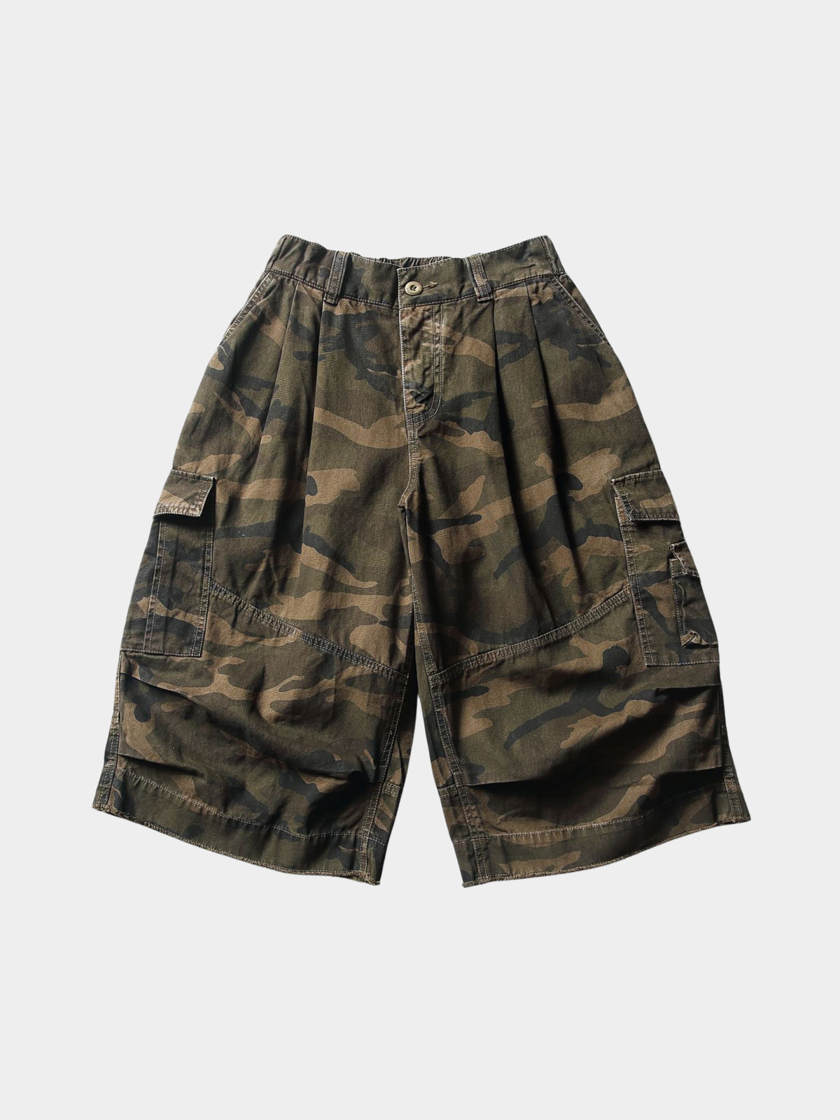 CampShell – Unisex-Camouflage-Shorts mit mehreren Taschen in lockerer Passform