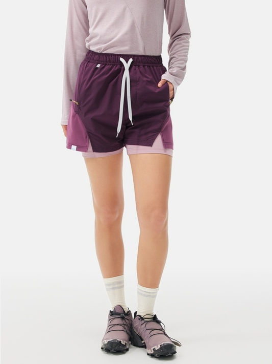 AlpGear - Unisex schnelltrocknende 2-in-1 Funktionsshorts mit Wetterschutz