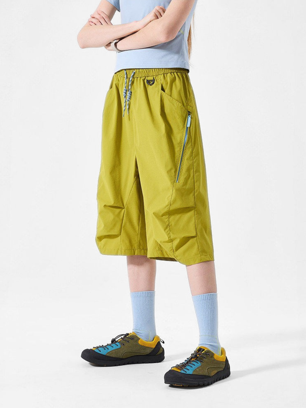 DewDash – Wasserabweisende Unisex-Utility-Shell-Shorts mit Knitteroptik