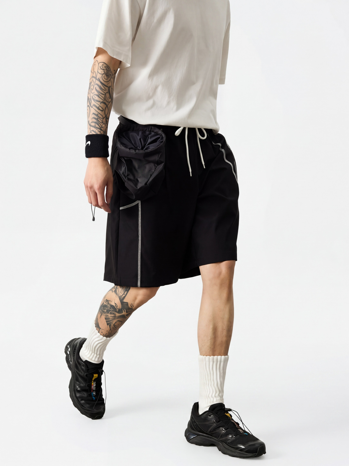 AlpineMist – Leichte, schnelltrocknende Colorblock-Sportshorts für Herren