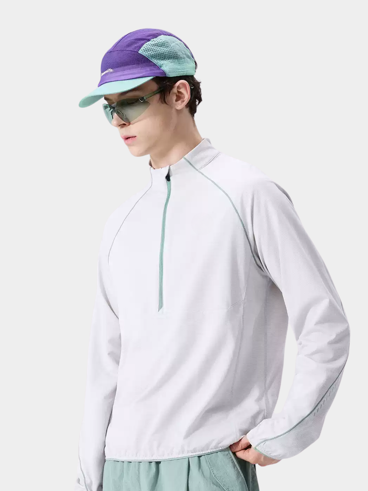 Snappy – Unisex Feuchtigkeitsableitendes, schnelltrocknendes Langarm-T-Shirt mit halbem Reißverschluss
