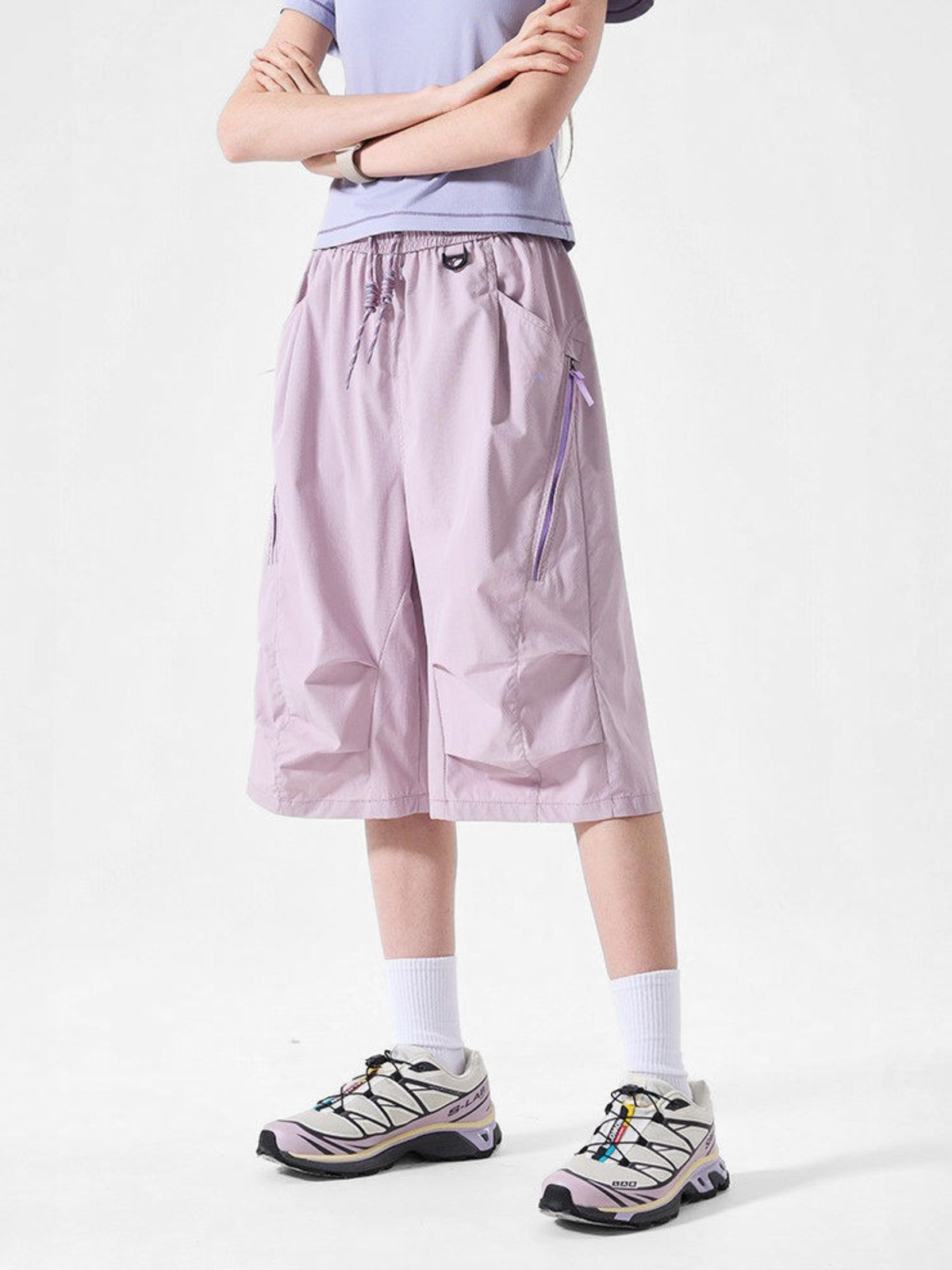 DewDash – Wasserabweisende Unisex-Utility-Shell-Shorts mit Knitteroptik
