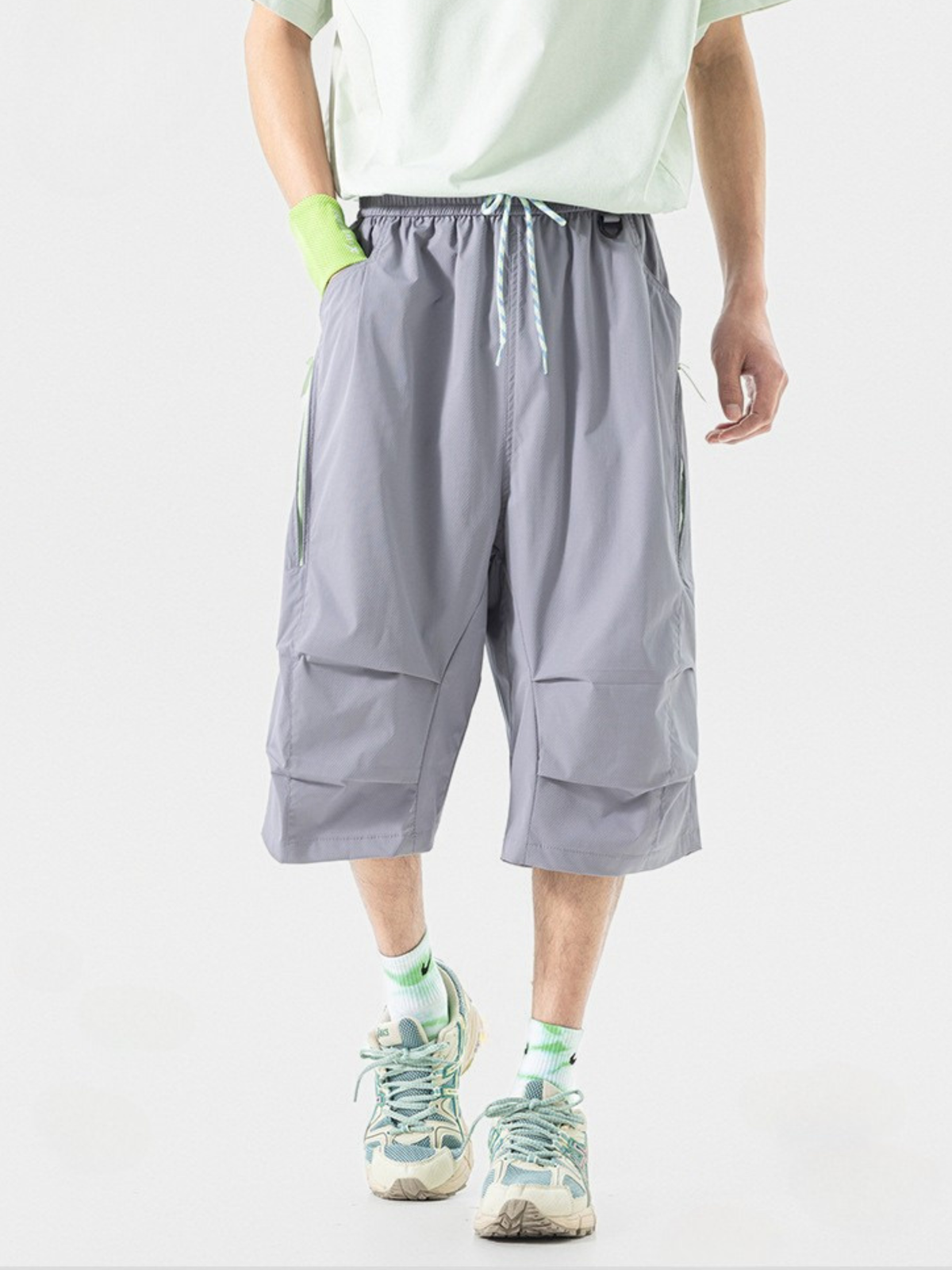 DewDash – Wasserabweisende Unisex-Utility-Shell-Shorts mit Knitteroptik