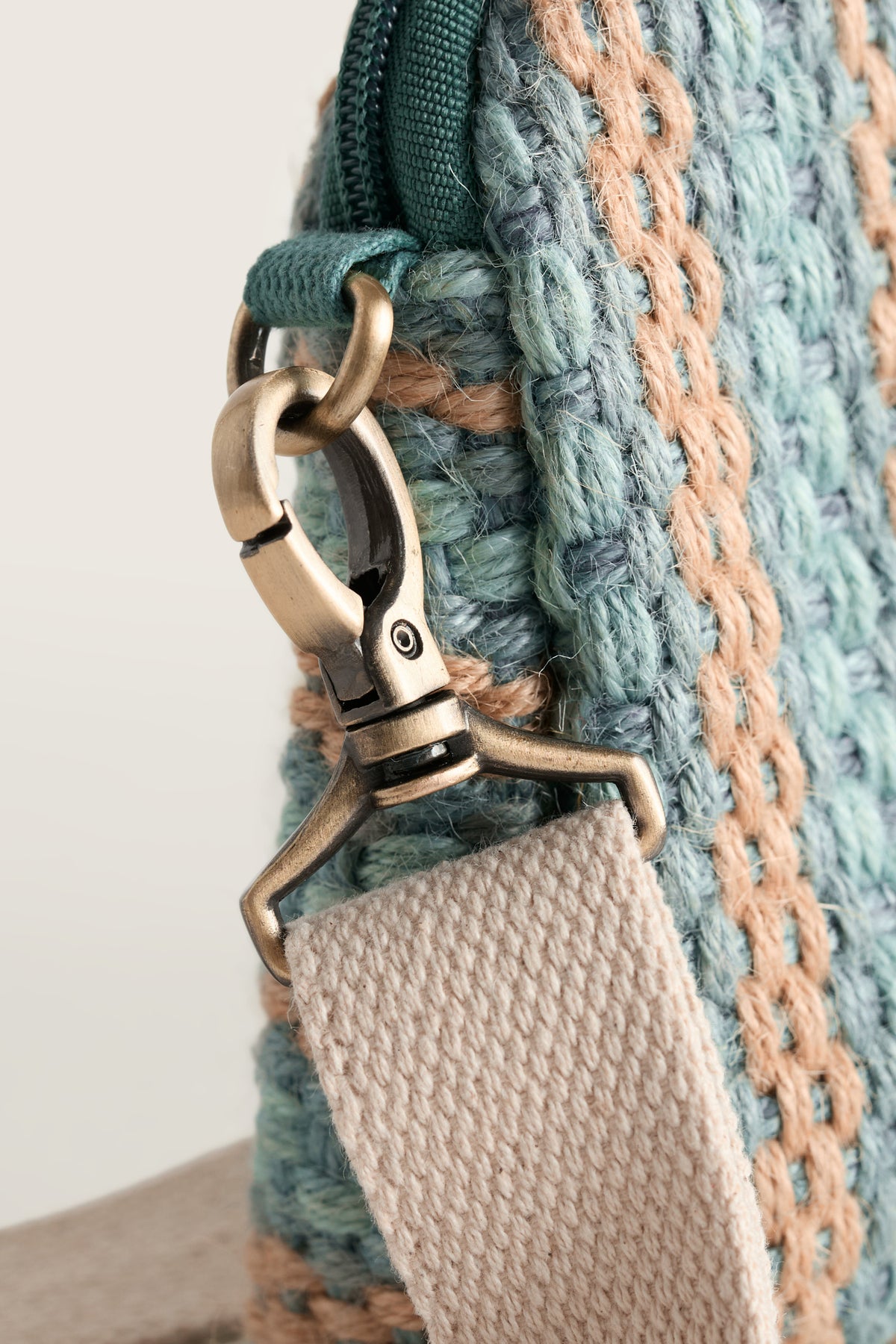 Flourish Jute Striped Crossbody Bag