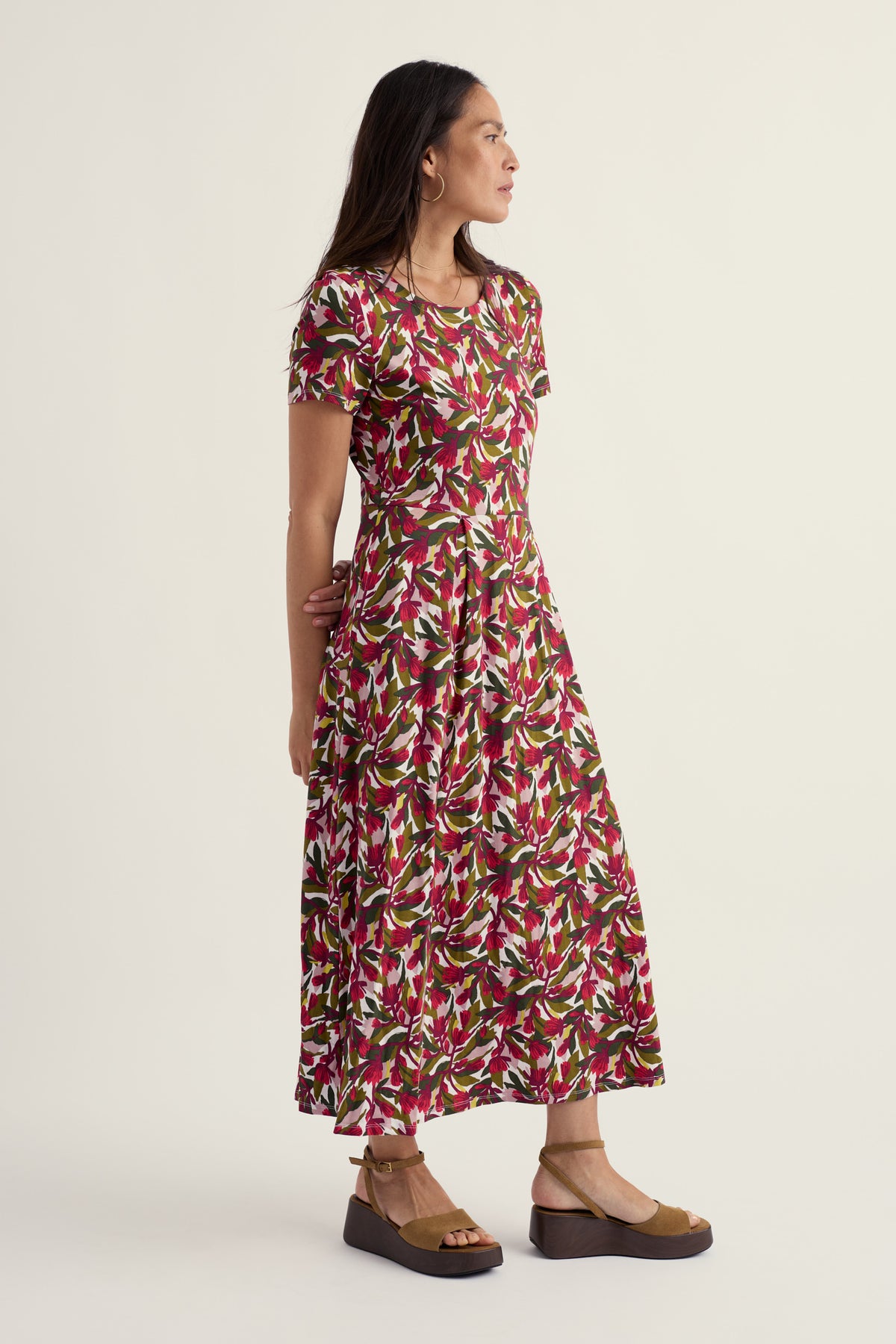 Veronica Kurzarm-Midikleid aus GOTS-zertifizierter Bio-Baumwolle