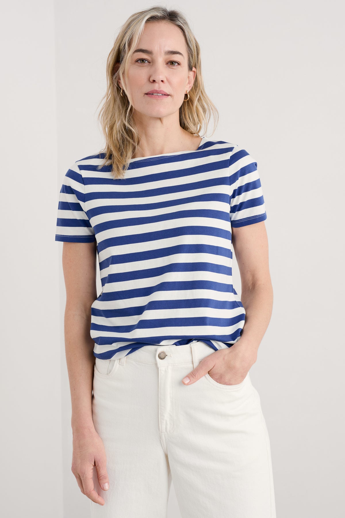 Sailor 3/4 Sleeve Top in GOTS-Certified Organic Cotton Jersey