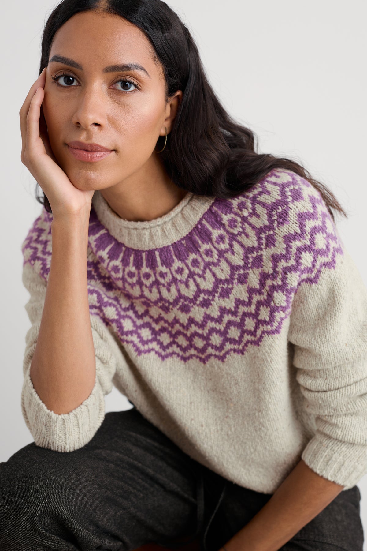 Port Kinnis Fair-Isle-Pullover aus Merinowolle