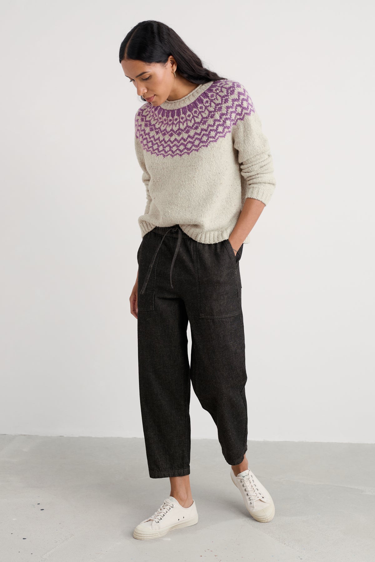 Port Kinnis Fair-Isle-Pullover aus Merinowolle