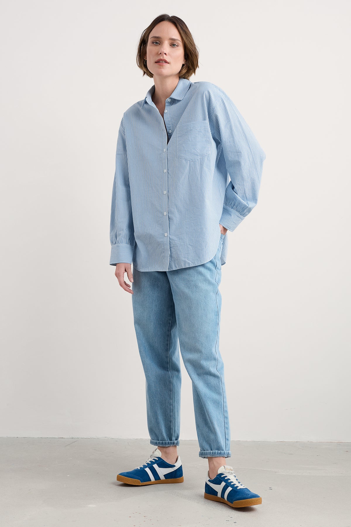 Sea Path Oversized-Popelinehemd