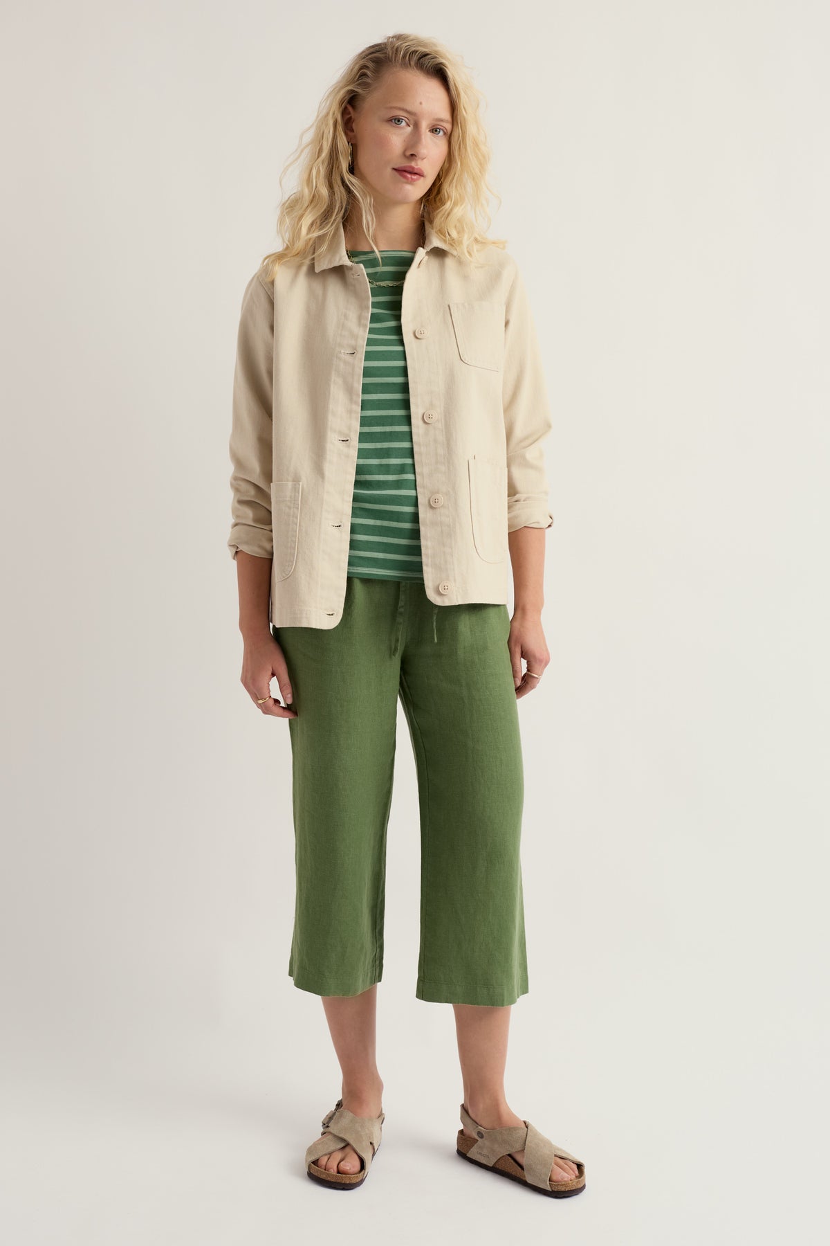 Tide Flow Leinen-Culottes mit weitem Bein