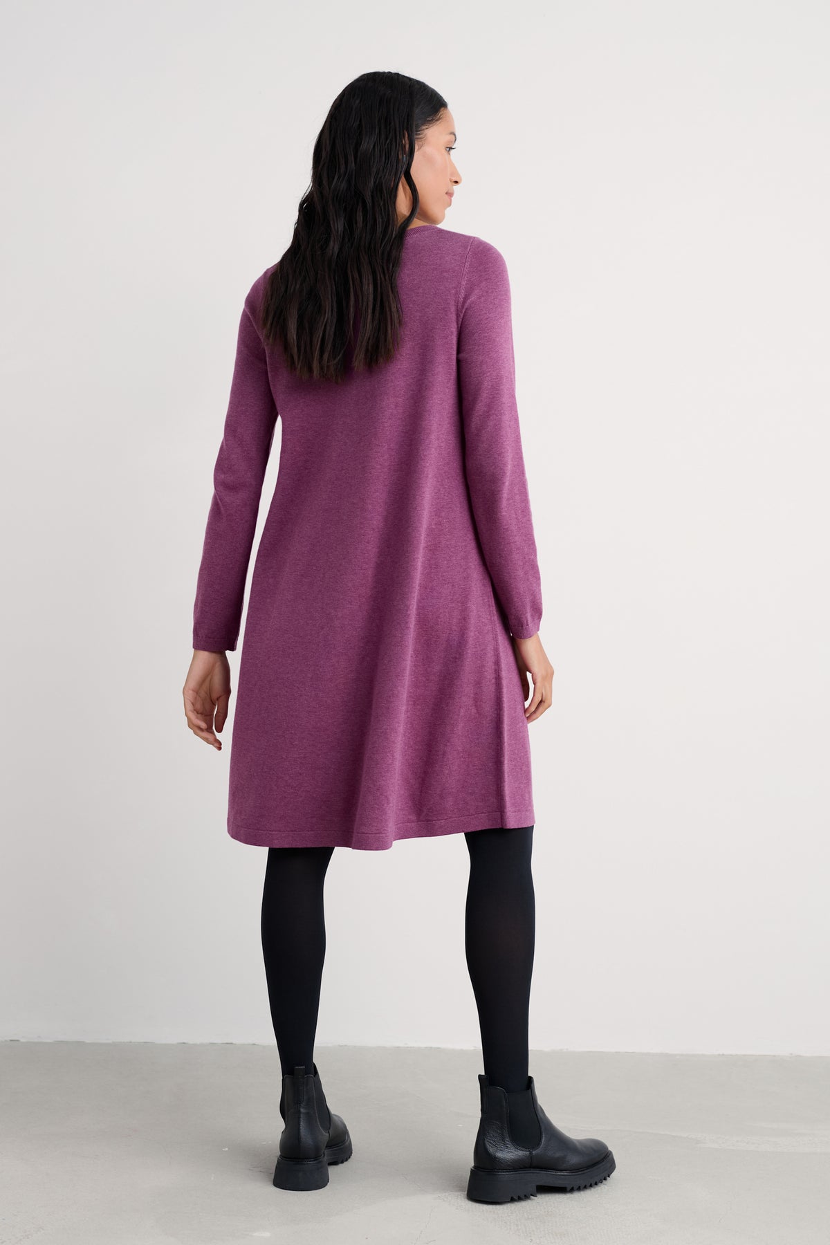 Poltreen Knee Length Dress in GOTS-Certified Organic Cotton