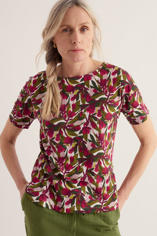 Bryher View T-Shirt mit Aufdruck aus GOTS-zertifizierter Bio-Baumwolle