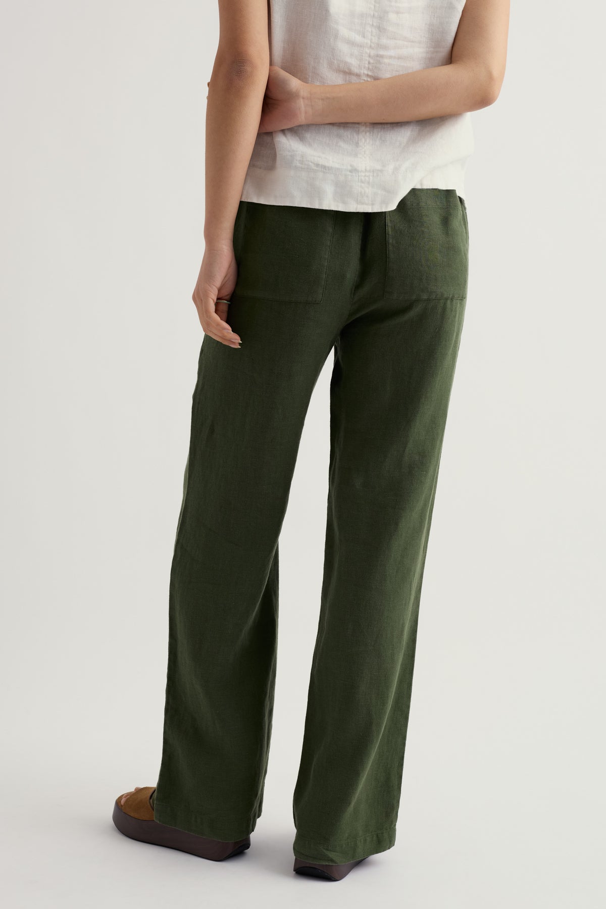 Tide Flow Leinenhose mit weitem Bein