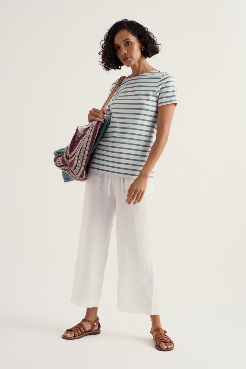 Tide Flow Leinen-Culottes mit weitem Bein